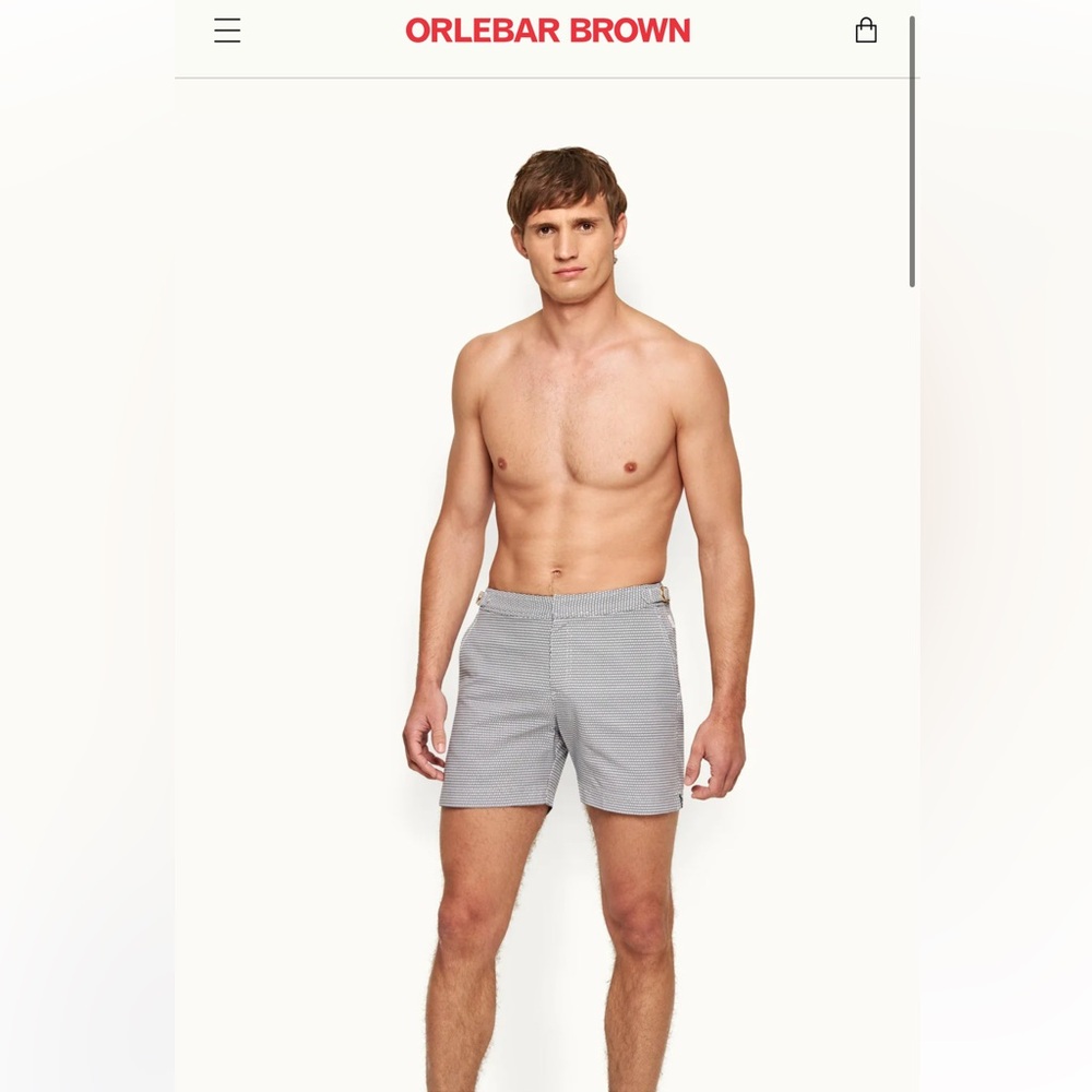Navy/Cloud Fenella Jacquard Mid-Length Swim Shorts